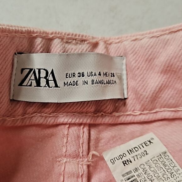NWT Zara Pink White Ombre High Rise Bermuda Shorts 4 - Picture 7 of 12